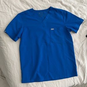 Royal blue scrub top from Figs